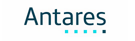 Logotipo de Antares con puntos azules