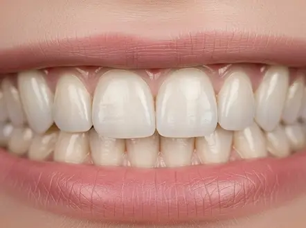 Primer plano de dientes blancos