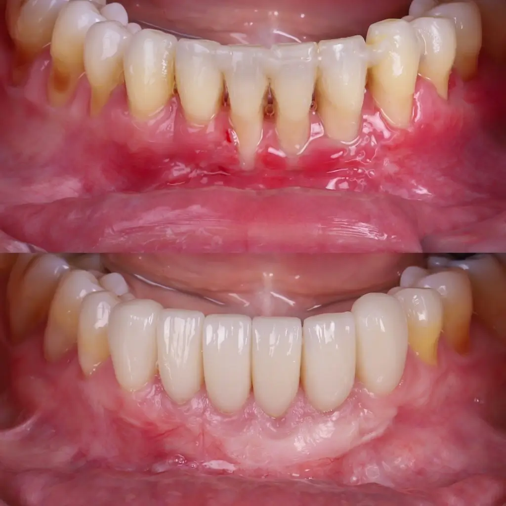 caso de encías retraídas antes y después